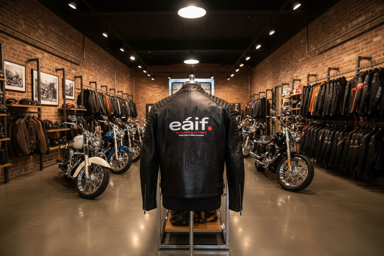 eáif 🔴 biker, leather jacket made for riding classic stylish windproof, heavy, thick leather inspired by Harley Davidson